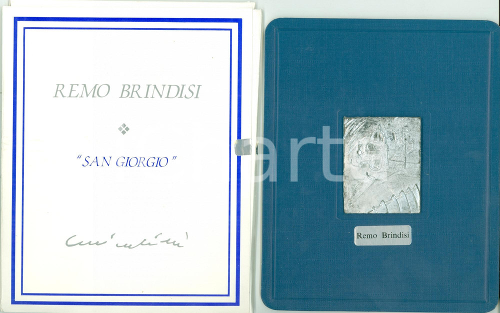 Opera d’arte autentica 1970 ca REMO BRINDISI San Giorgio a VENEZIA Multiplo metallo argentato 1