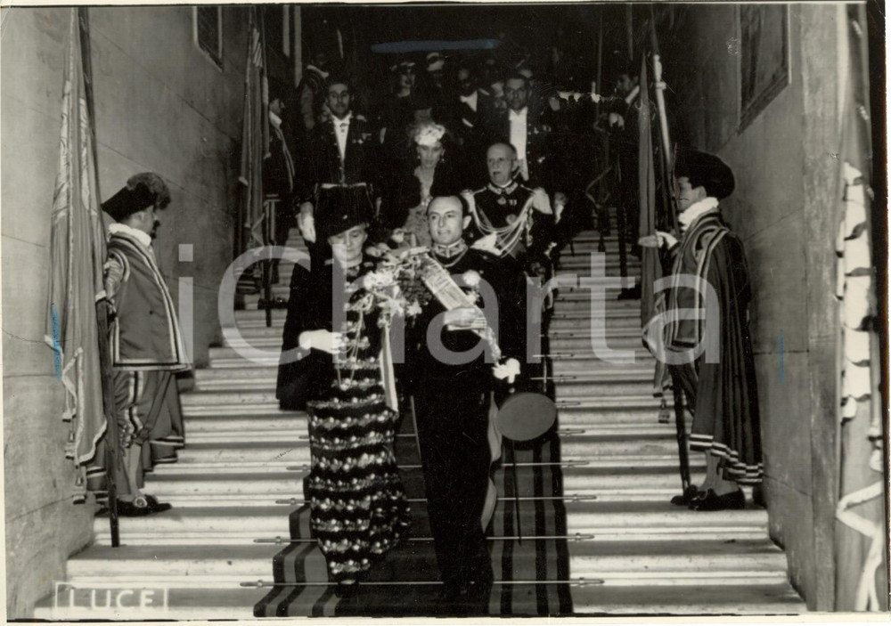 Fotografia d epoca originale 1939 ROMA Paolo di JUGOSLAVIA e VITTORIO EMANUELE III lasciano il CAMPIDOGLIO 1