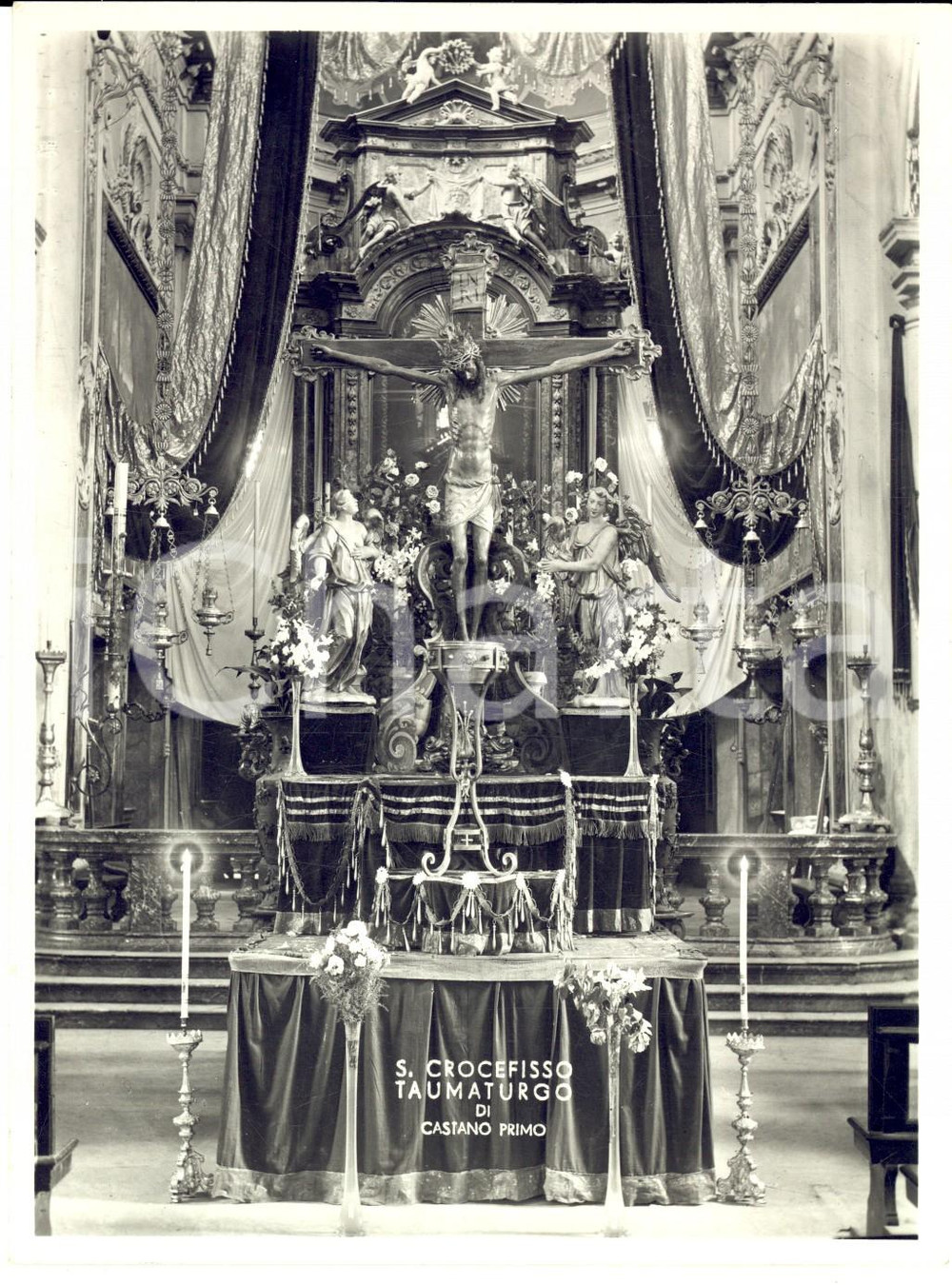 Fotografia d epoca originale 1960 ca CASTANO PRIMO S. Cricifisso taumaturgo Foto seriale 13x18 cm 1