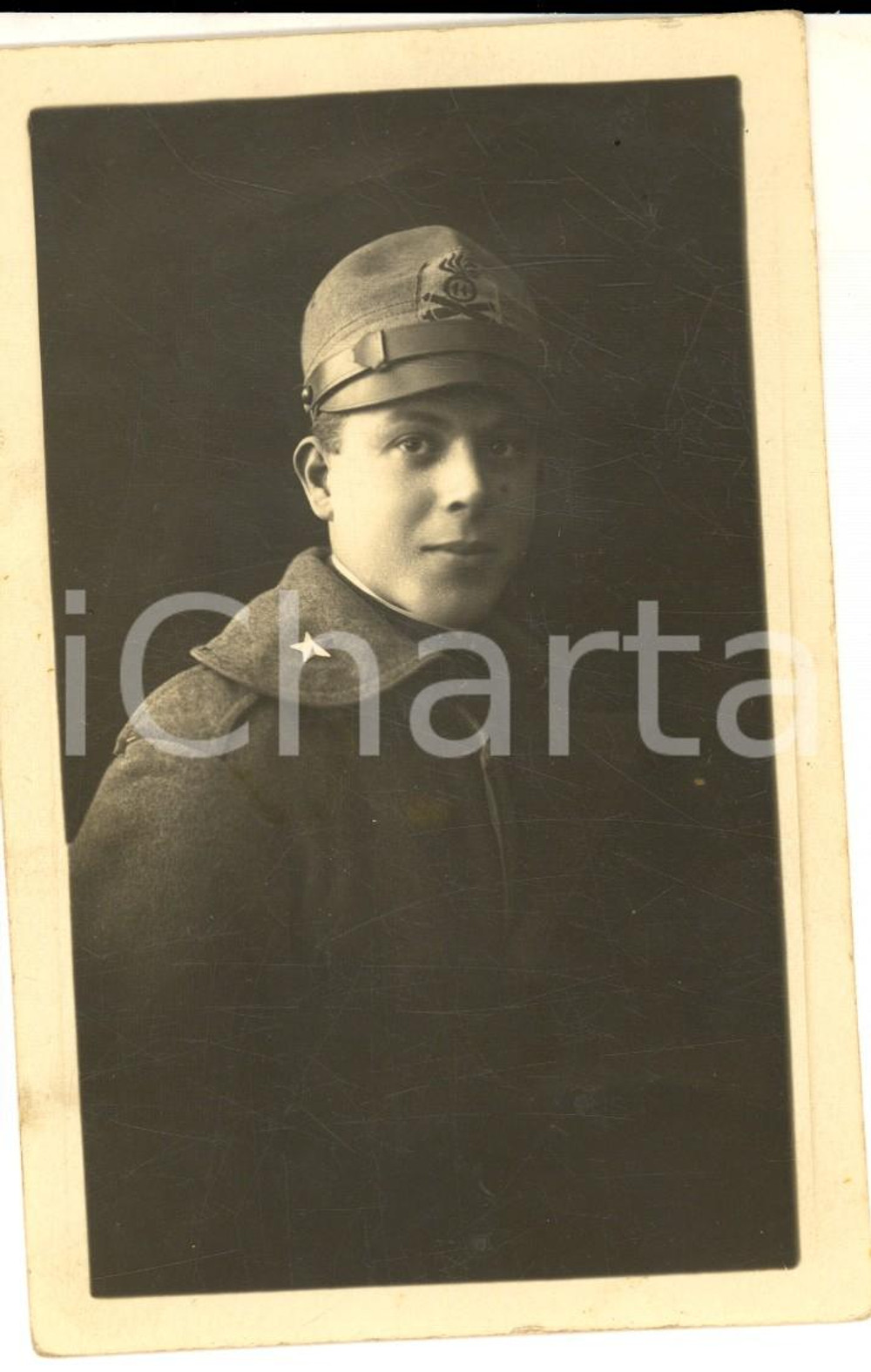 Fotografia d epoca originale 1918 WW1 ALESSANDRIA Ritratto soldato 11Â° reggimento ARTIGLIERIA Foto A. FERMI 1