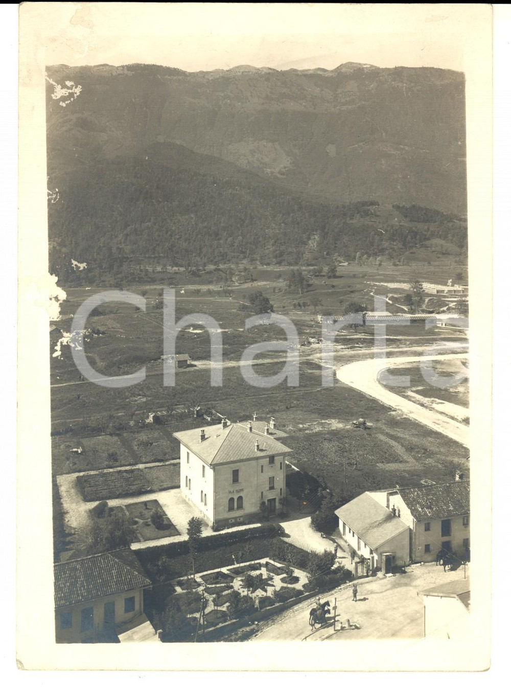 Fotografia d'epoca originale 1930 ca RAKA (SLOVENIA) Panorama con VILA MOJMIR *Fotografia 13x18 cm 1