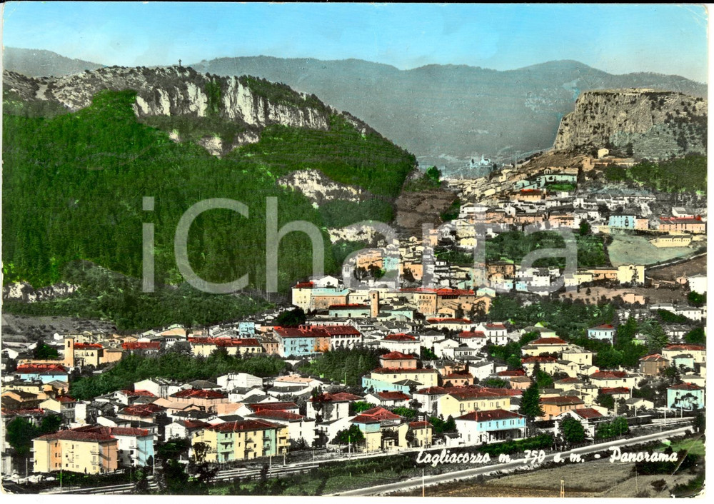 Cartolina originale da collezione 1967 TAGLIACOZZO AQ Scorcio panoramico con ferrovia Cartolina FG VG 1