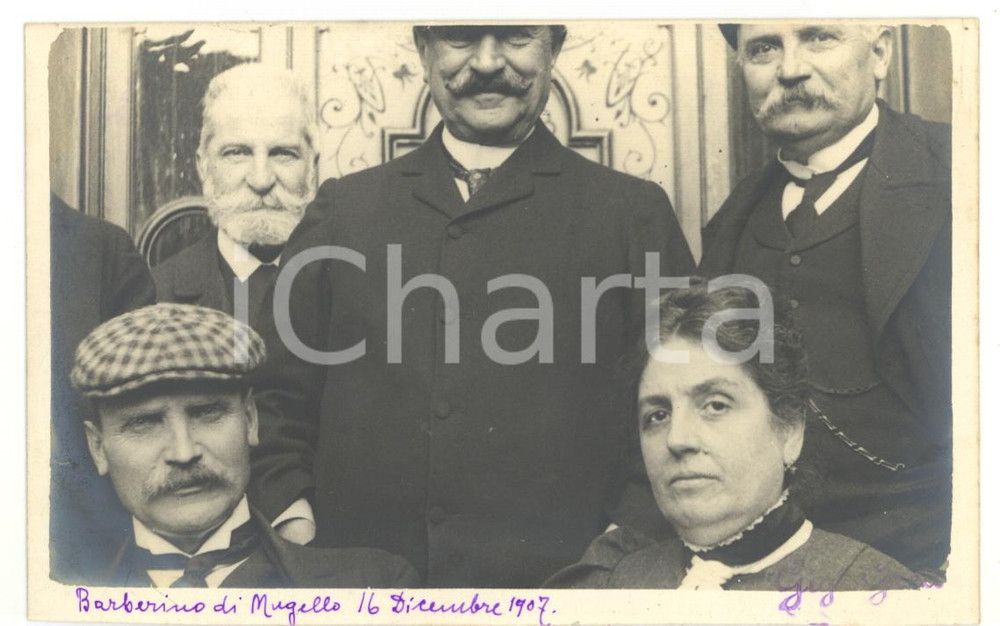 1907 BARBERINO DI MUGELLO (FI) Ritratto di famiglia italiana *Fotocartolina