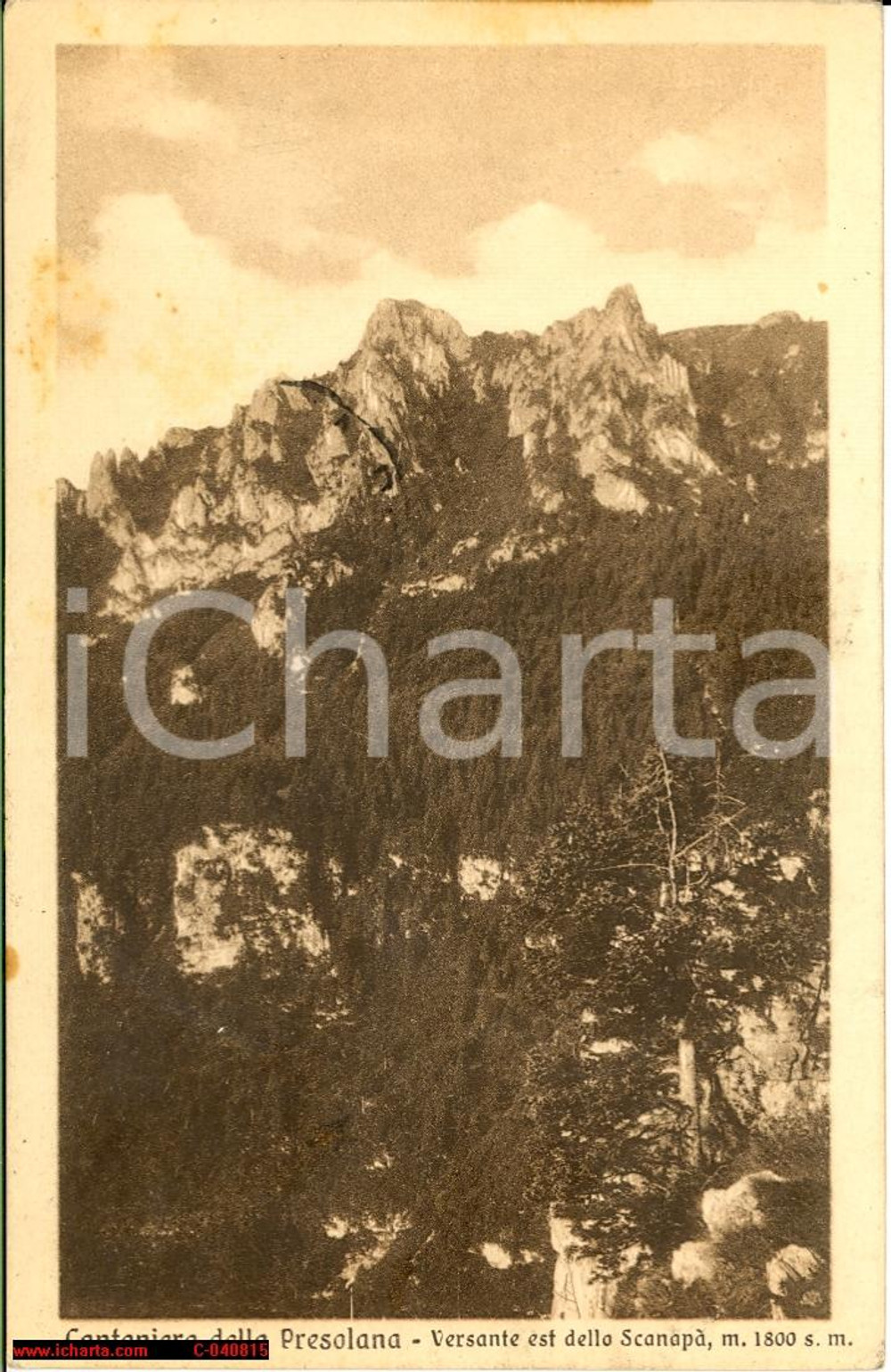Cartolina originale da collezione 1935 Presolana - Versante Est ScanapÃ  *Panorama VG 1