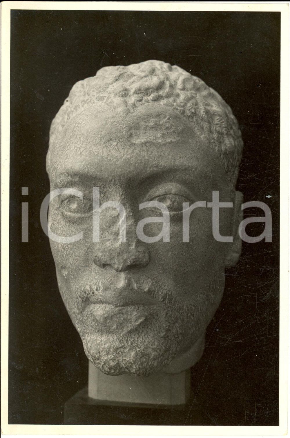Fotografia d epoca originale 1937 ETIOPIA Testa di abitante antica NUBIA al Museo di BERLINO Fotografia 1