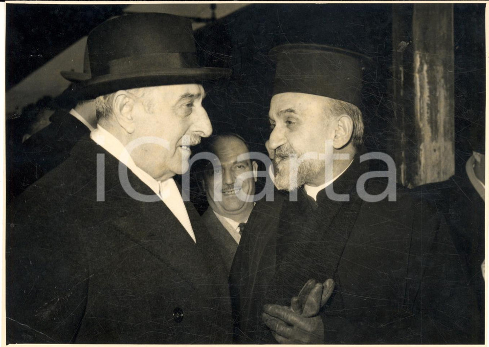 1953 TRIESTE Premier Alexandros PAPAGOS incontra rabbino Paolo NISSIM *Foto