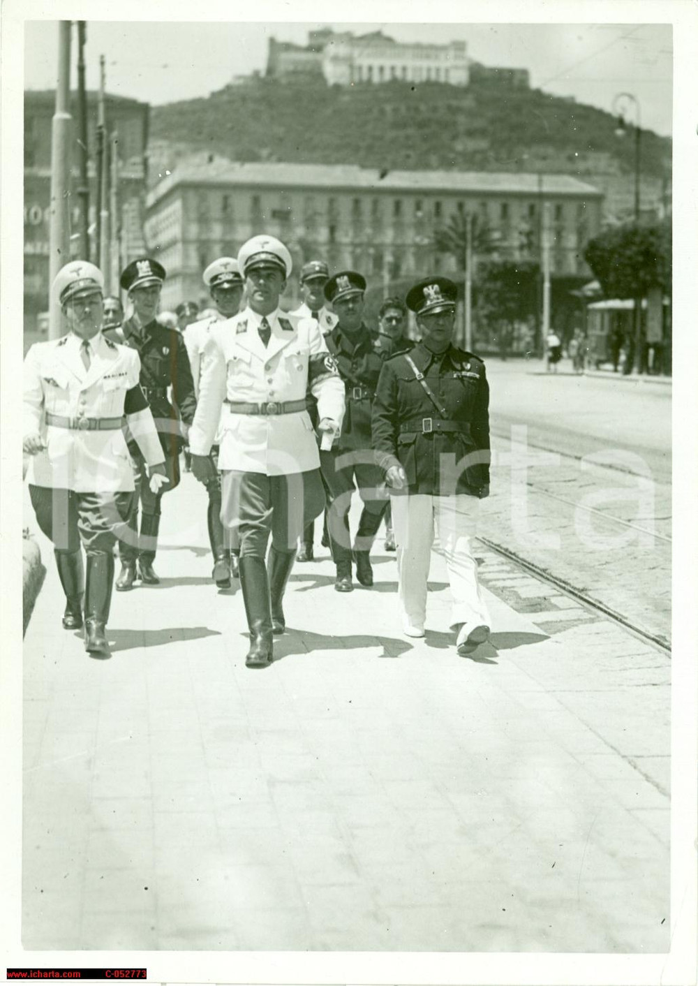 Fotografia d epoca originale 1939 NAPOLI Gerarca Heinrich SIMON visita Casa Fascio Fotografia 1