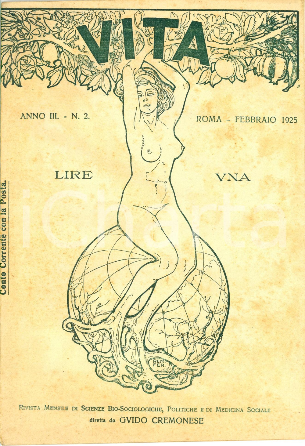 Giornale, rivista storica 1925 ROMA VITA Malaria ufficiosa e il gioco delle tre carte Rivista Anno III nÂ°2 1