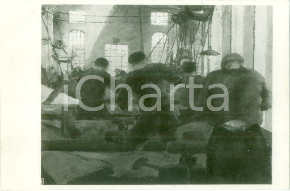 Fotografia d epoca originale 1933 MOSTRE D ARTE Celso ANDREANI I Metallurgici Fotografia coeva del quadro 1