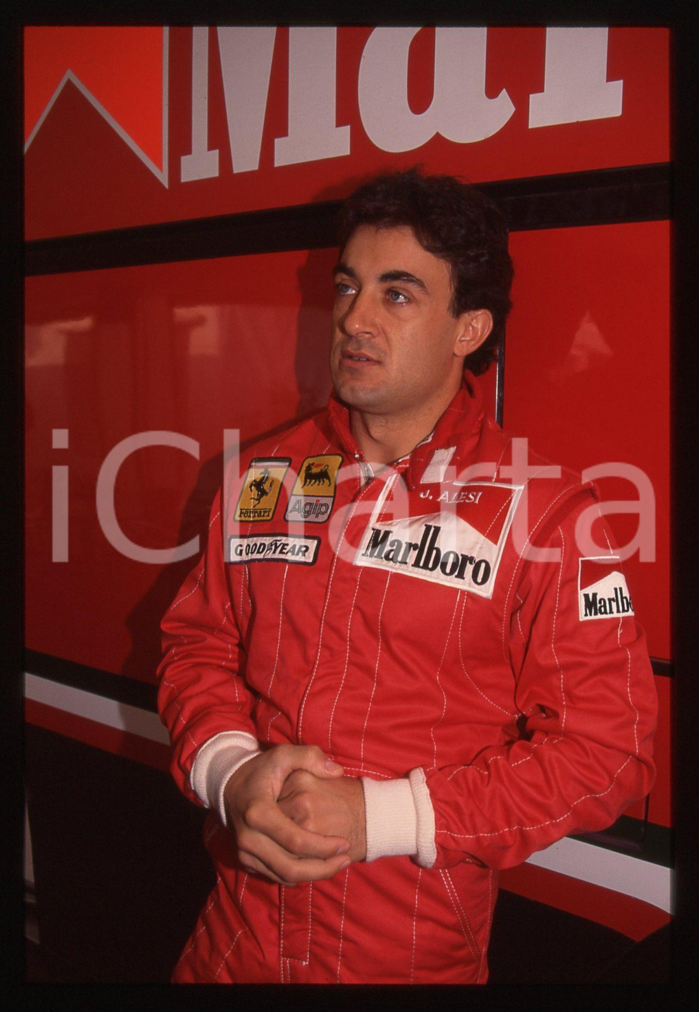 35mm vintage slide* 1995 ca FORMULA 1 Jean ALESI scuderia FERRARI - Ritratto (6)