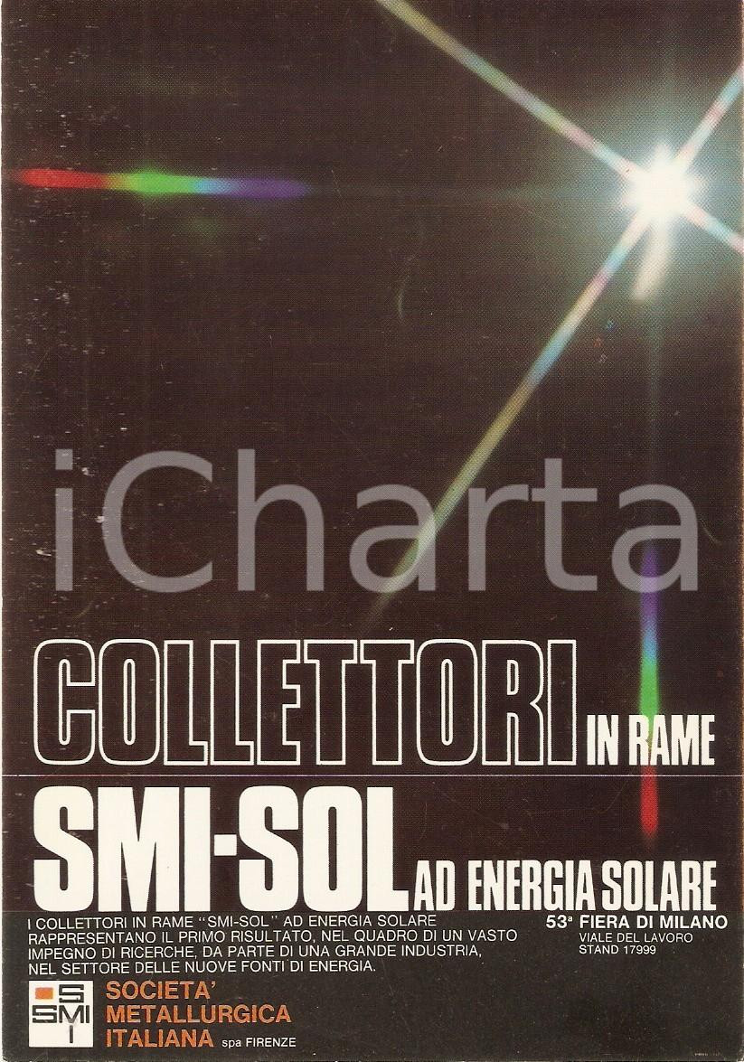 Cartolina originale da collezione 1977 53° FIERA DI MILANO Collettori in rame SMI  SOL Cartolina commerciale FG 1