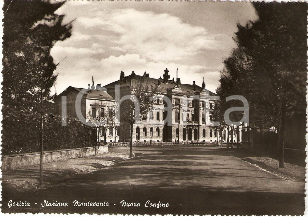 Cartolina originale da collezione 1955 GORIZIA Stazione MONTESANTO Nuovo Confine Panorama Cartolina FG VG 1
