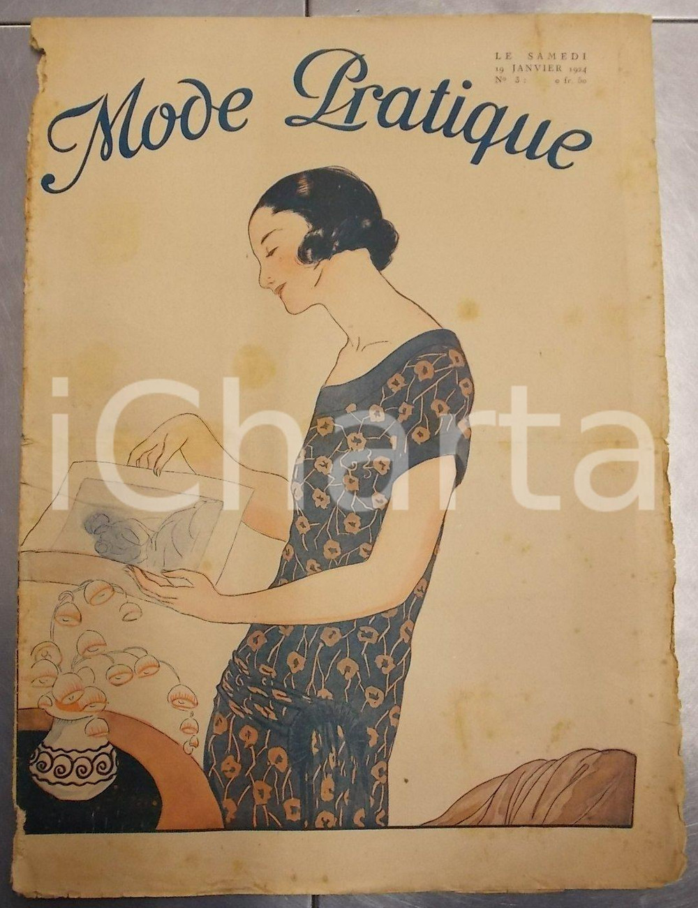 Giornale, rivista storica Janvier 1924 PARIS MODE PRATIQUE Journal femme et maison n°3 Métrages d Etoffes 1