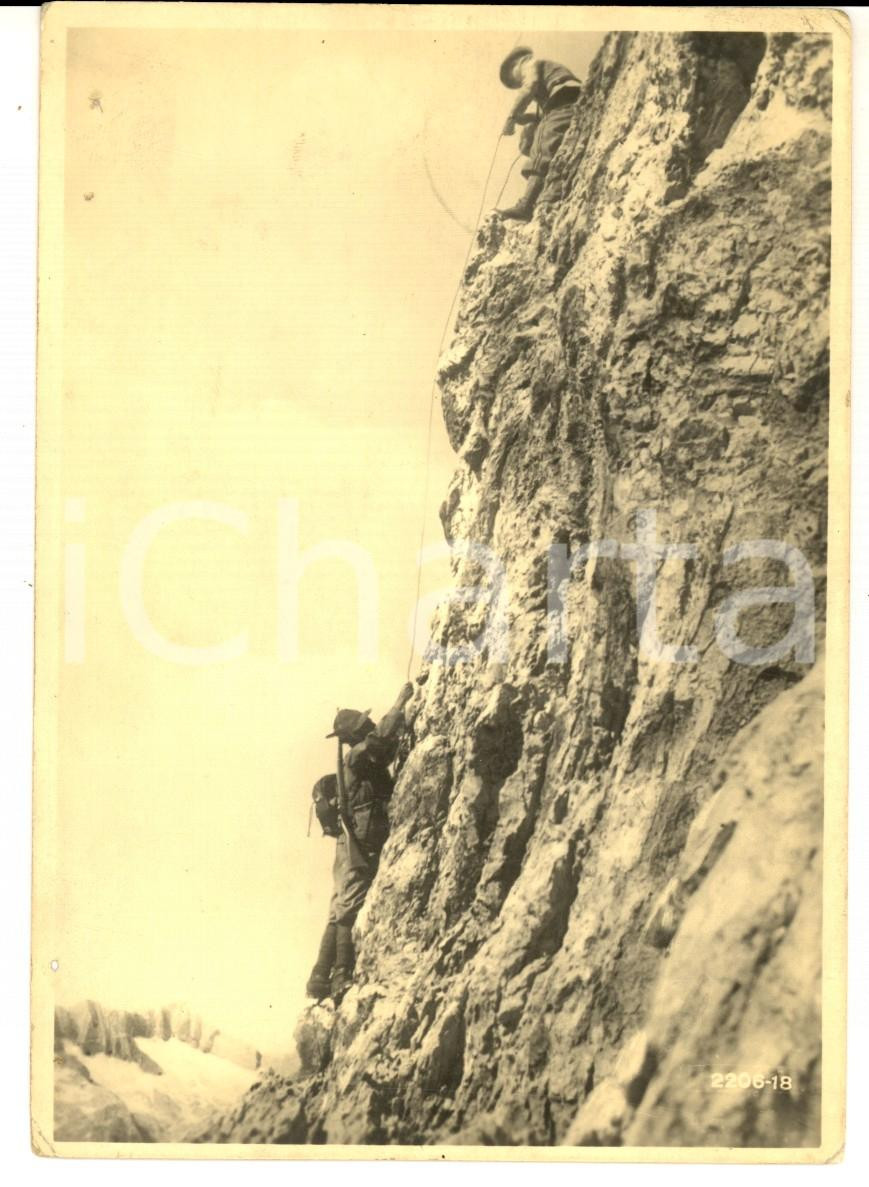Fotografia d epoca originale 1943 WW2 REGIO ESERCITO PIEMONTE Alpini in cordata Foto cartolina 11x15 cm 1