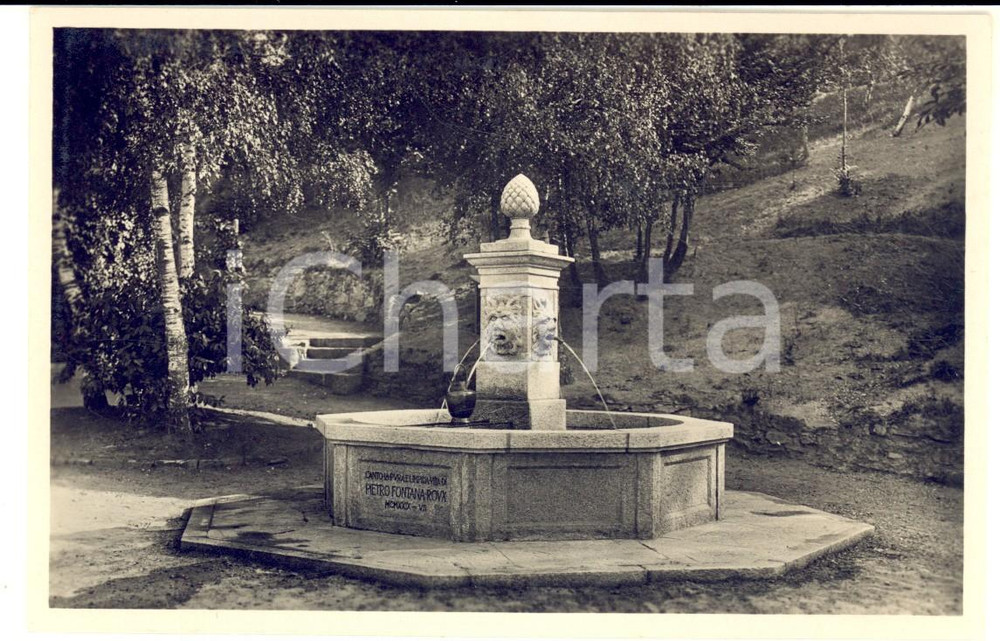 Cartolina originale da collezione 1930 ca VALGANNA Villaggio Alpino MONTE PIAMBELLO  La fontana Cartolina 1