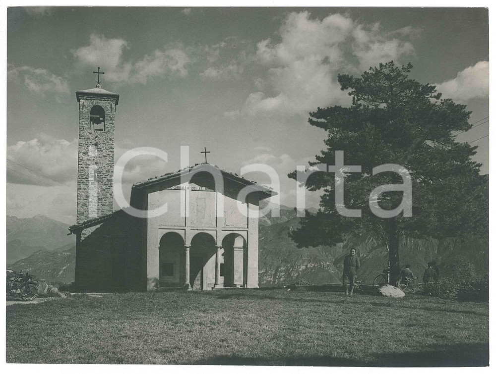 Fotografia d epoca originale 1930 ca VALASSINA Santuario MADONNA DEL GHISALLO Foto ANIMATA Gerardo COLOMBI 1