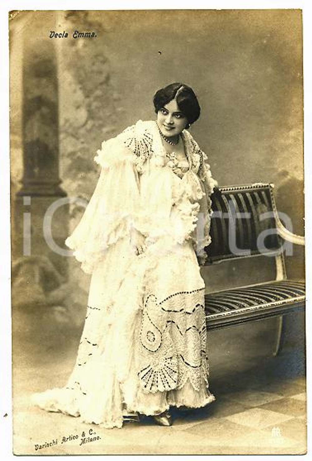 1910 ca TEATRO Emma DECLA indossa costume di scena in pizzo *Cartolina FP NV