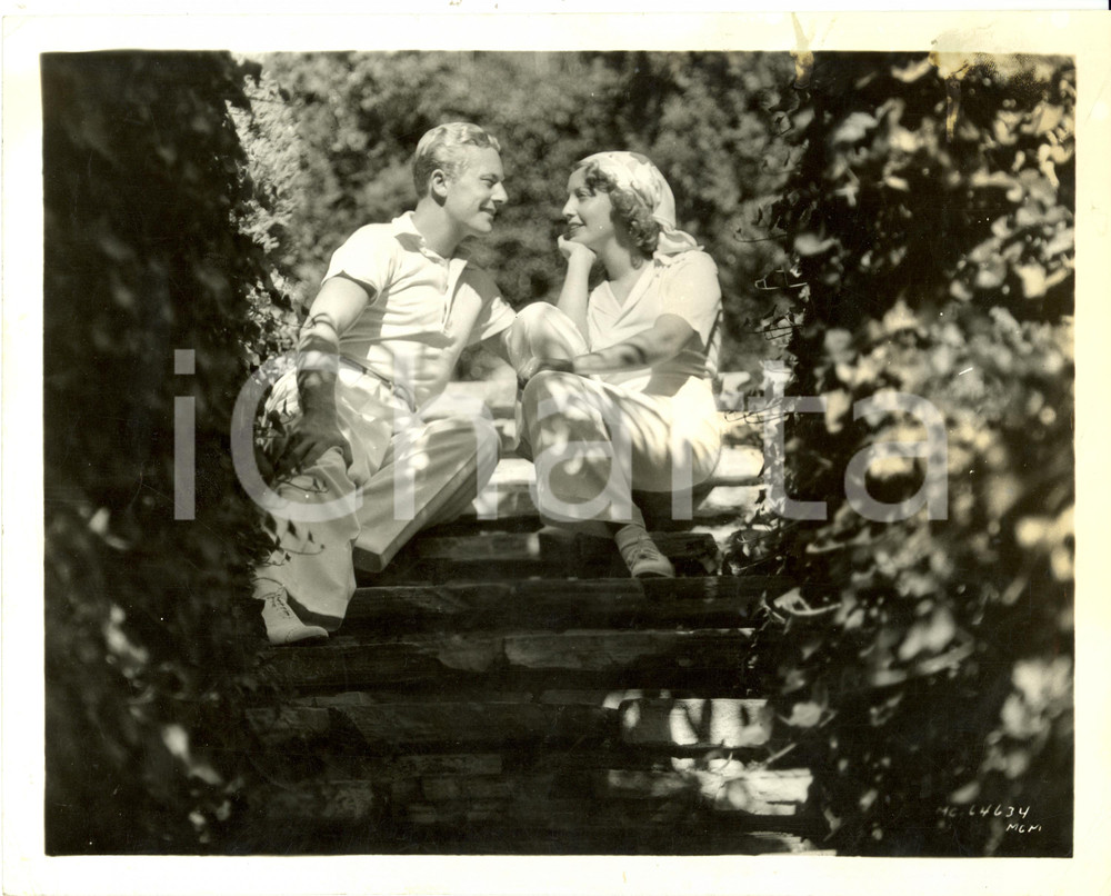 Fotografia d epoca originale 1938 BEL AIR USA Jeanette MACDONALD Gene RAYMOND in their garden CINEMA Photo 1