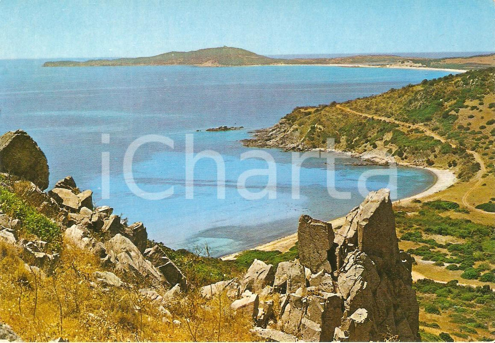 Cartolina originale da collezione 1977 VILLASIMIUS Panorama del Golfo di CAGLIARI Cartolina FG VG 1