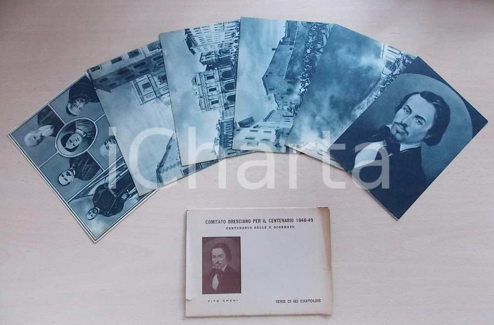 Cartolina originale da collezione 1949 BRESCIA 184849 Centenario X Giornate Tito SPERI Lotto 6 Cartoline FG NV 1