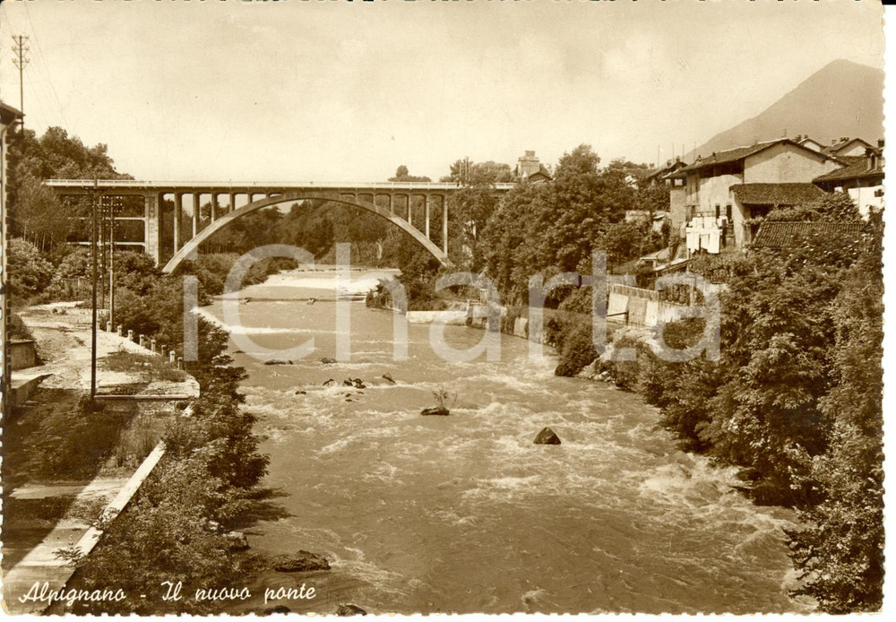 Cartolina originale da collezione 1941 ALPIGNANO TO Veduta del nuovo ponte sulla DORA RIPARIA Cartolina FG NV 1
