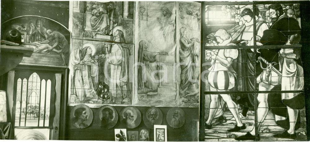 Fotografia d'epoca originale 1940 ca MILANO Mostra opere Scuola di Arte Cristiana *Fotografia 1