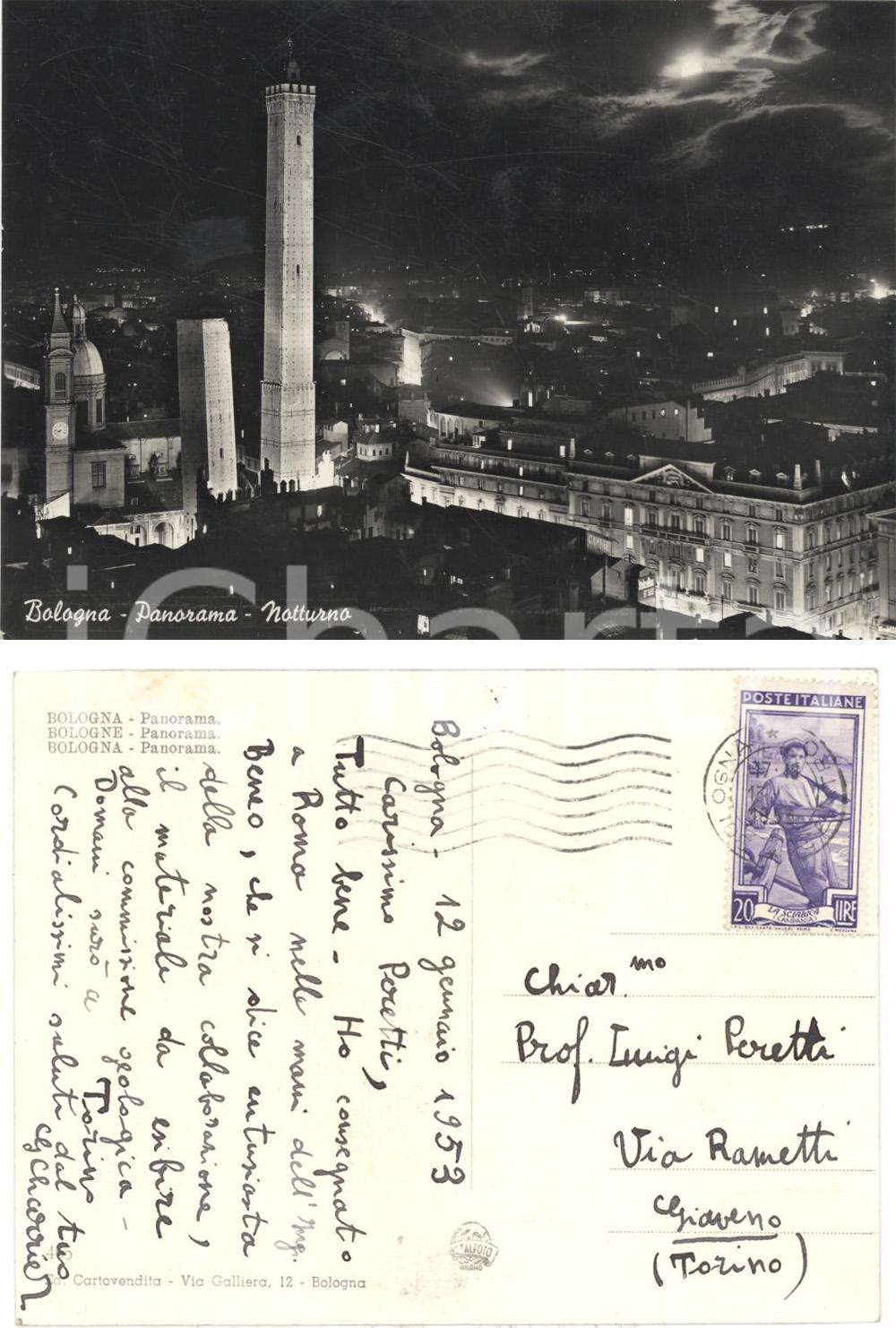 Autografo originale 1953 BOLOGNA Autografo chimico Gaetano CHARRIER 1