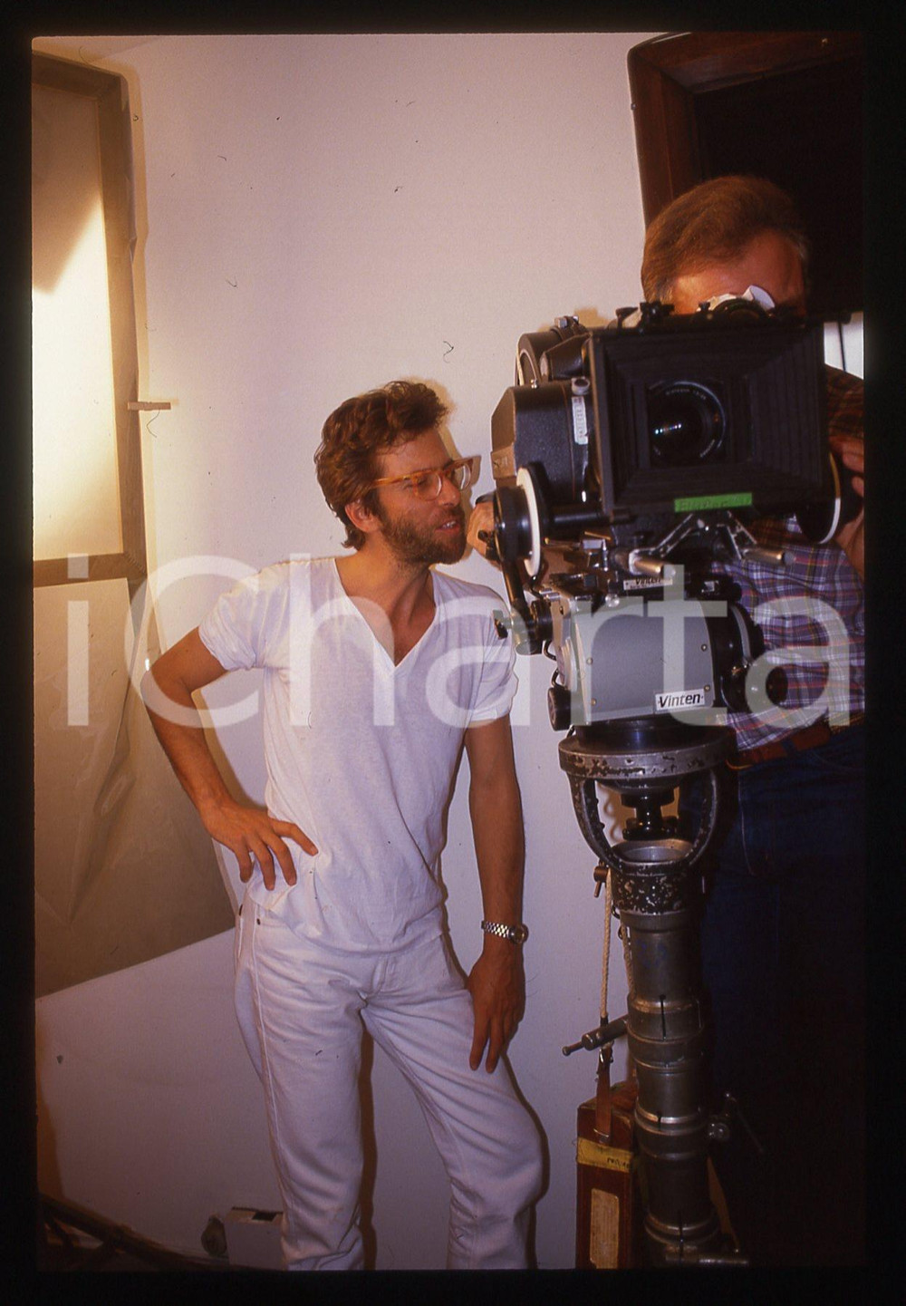 35mm vintage slide*1989 UNA VERITA' COME UN'ALTRA - Gianluigi CALDERONE sul set