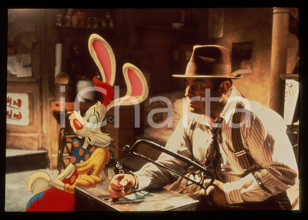 Fotografia d epoca originale 35mm vintage slide1988 WHO FRAMED ROGER RABBIT Bob HOSKINS Una scena del film 6 1