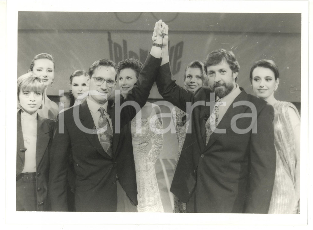 1990 ca TELEMIKE I campioni Giulio MARLIA e Antonio CAVA *Foto VINTAGE 24x18 cm