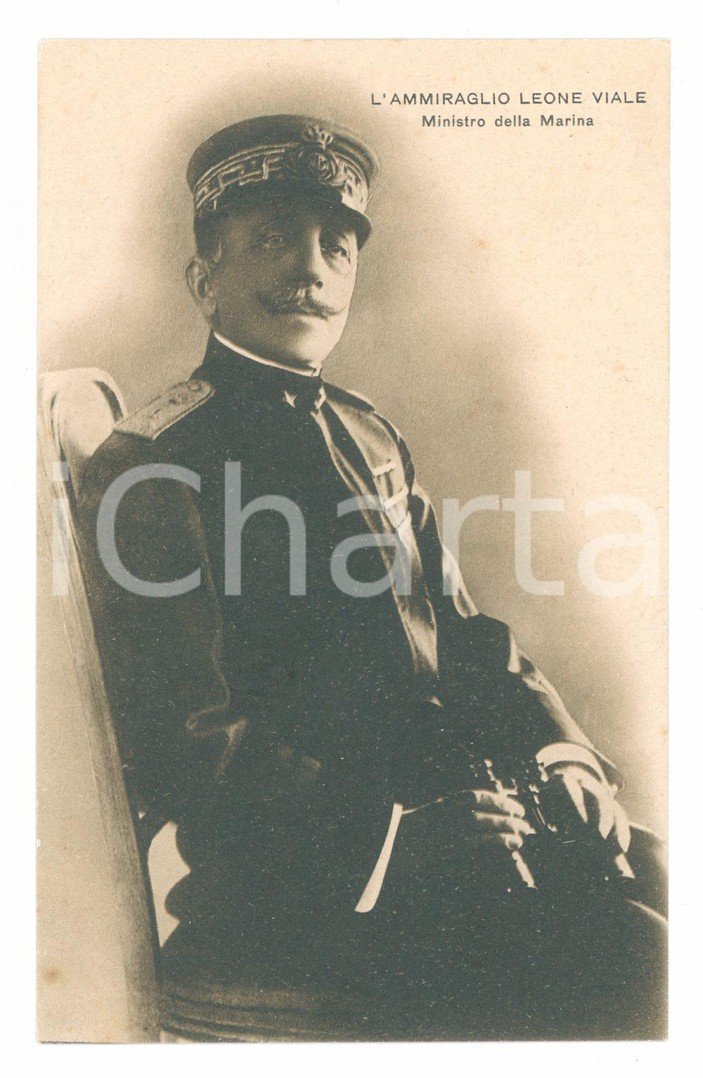 Cartolina originale da collezione 1915 Amm. Leone VIALE - Ritratto Ministro Marina - Cartolina 1