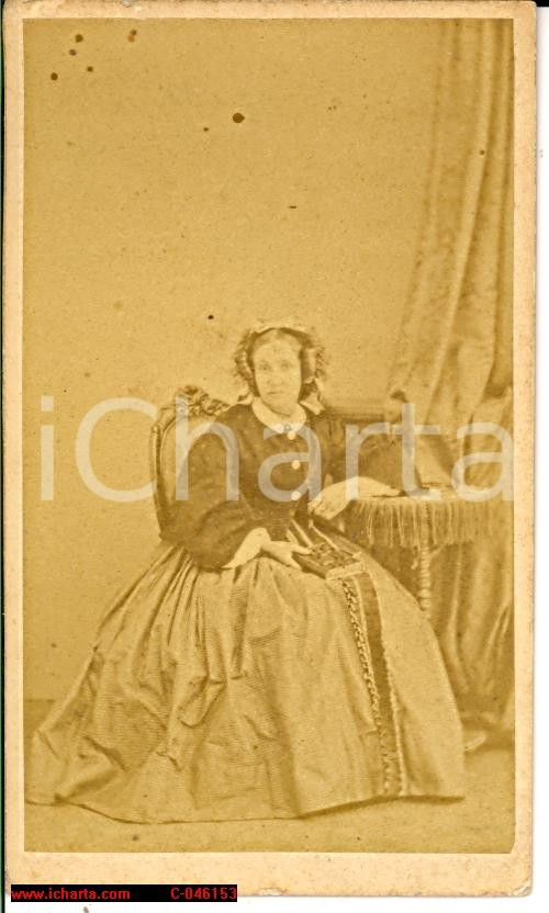 Fotografia d epoca originale 1860 ca TORINO Delfina CANERA DI SALASCO dama di corte Fotografia 1