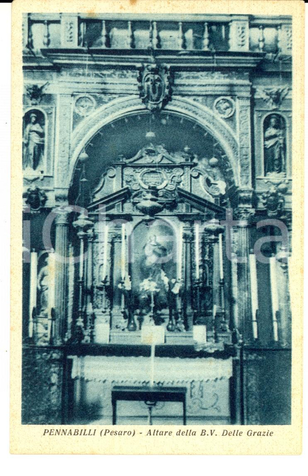 Cartolina originale da collezione 1930 ca PENNABILLI RN Altare della B. V. DELLE GRAZIE Cartolina postale FP 1