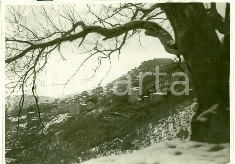 Fotografia d epoca originale 1931 ROCCA DI PAPA RM La cittÃ  dopo la nevicata Vera fotografia 1