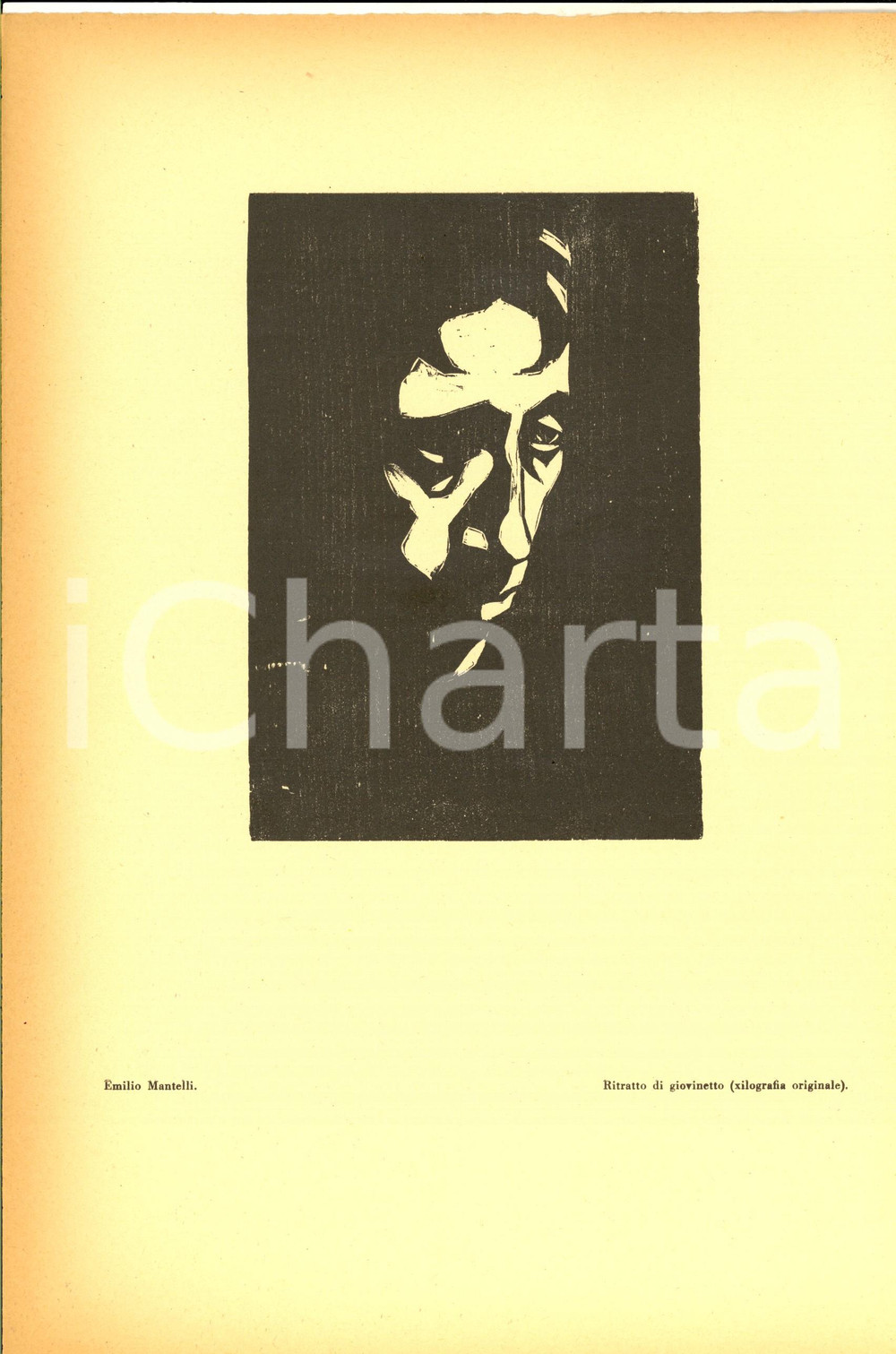 1936 Emilio MANTELLI Ritratto di giovinetto  *Stampa da L'EROICA n°217-218 24x33