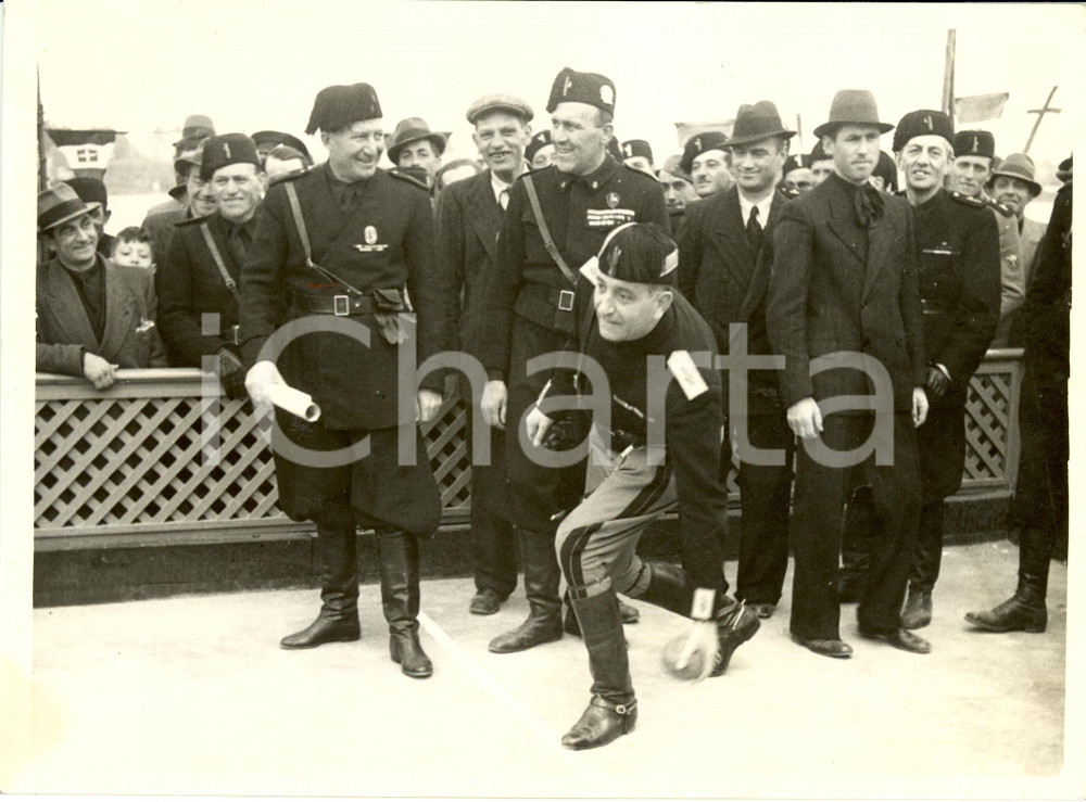 Fotografia d epoca originale 1938 MILANO Rino PARENTI inaugura dopolavoro del Laghetto di REDECESIO Foto 1
