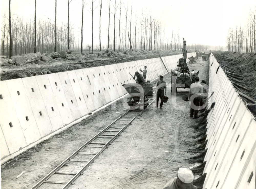 Fotografia d epoca originale 1965 TROMELLO PV Lavori al Subdiramatore PAVIA tra Cavo BRIELLI e TERDOPPIO 1