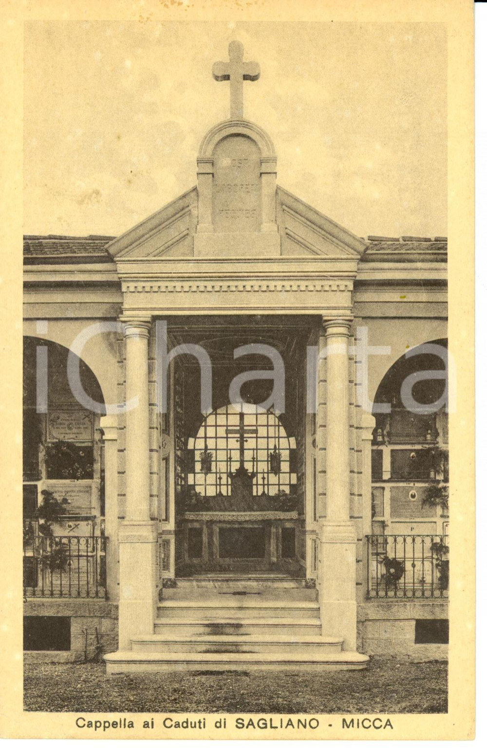 Cartolina originale da collezione 1930 ca SAGLIANO  MICCA BI Cappella ai caduti Cartolina FP NV 1