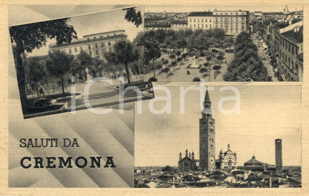 Cartolina originale da collezione 1930 ca CREMONA Vedutine della cittÃ  e del DUOMO Cartolina postale FP NV 1