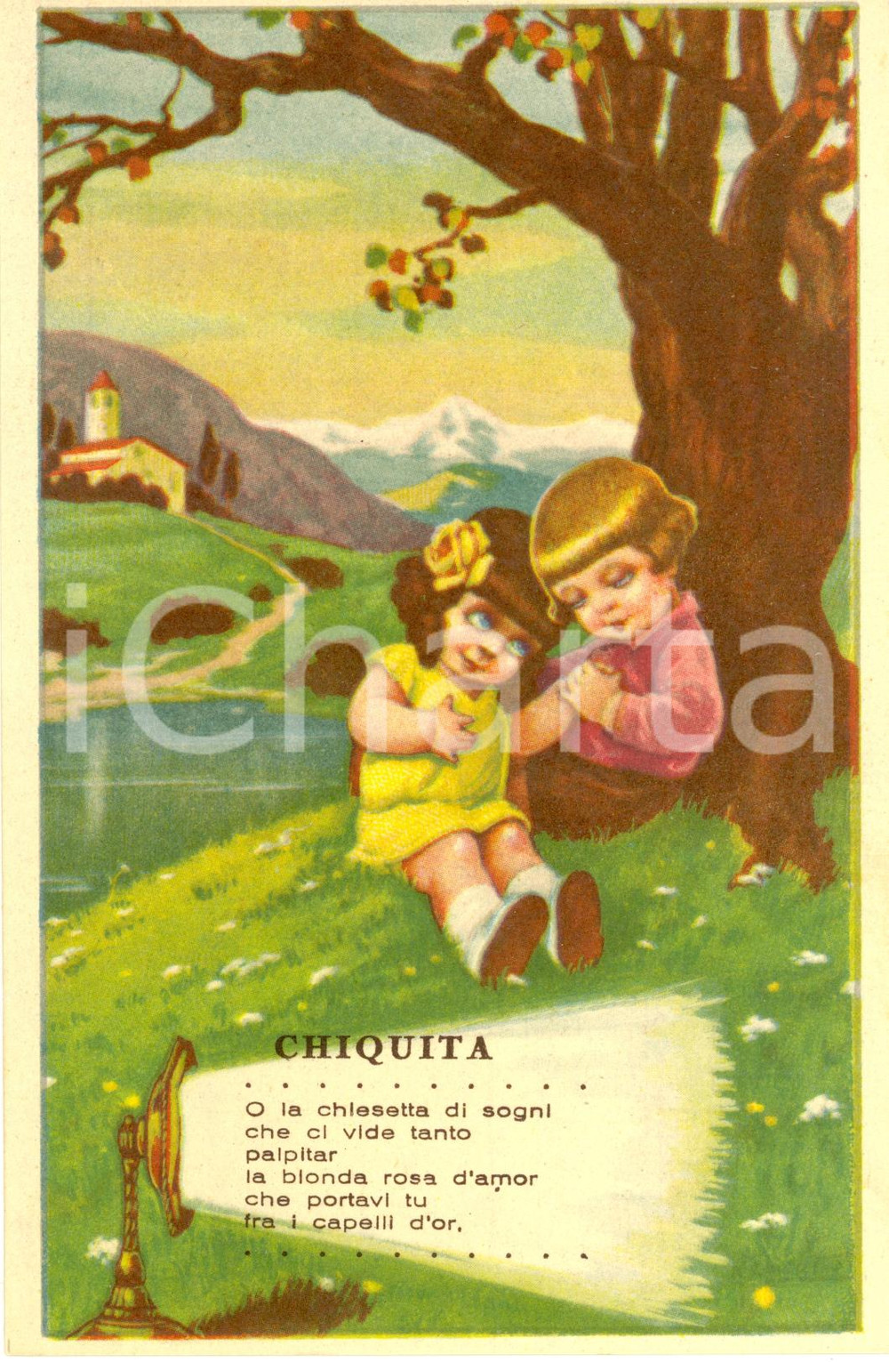 Cartolina originale da collezione 1932 Cartolina canzone  CHIQUITA  MARIUS  CHIAPPO ed. BIXIO FP NV Illustrata 1