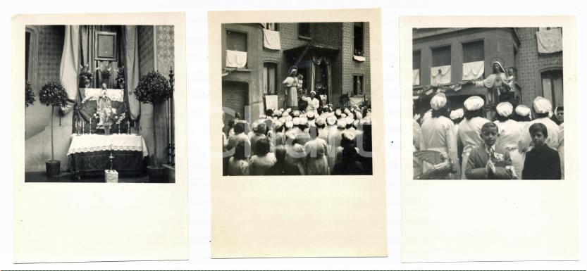 1949 ISTITUTO BIOCHIMICO ITALIANO Celebrazioni mese mariano *Lotto 3 foto 6x9 cm