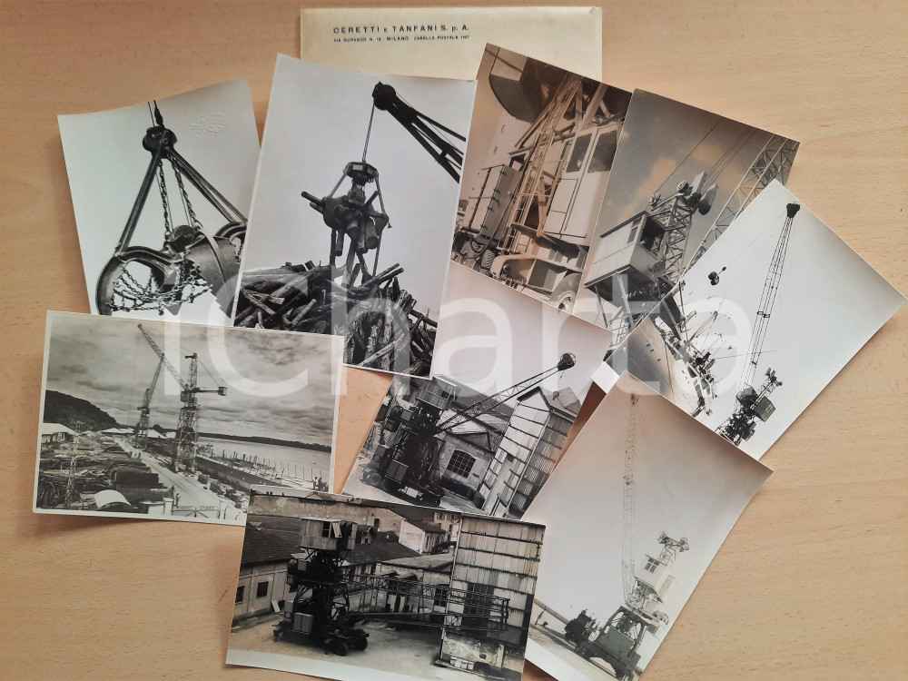 Fotografia d epoca originale 1950 ca MILANO BOVISA Ditta CERETTI & TANFANI Gru Lotto 9 fotografie 1