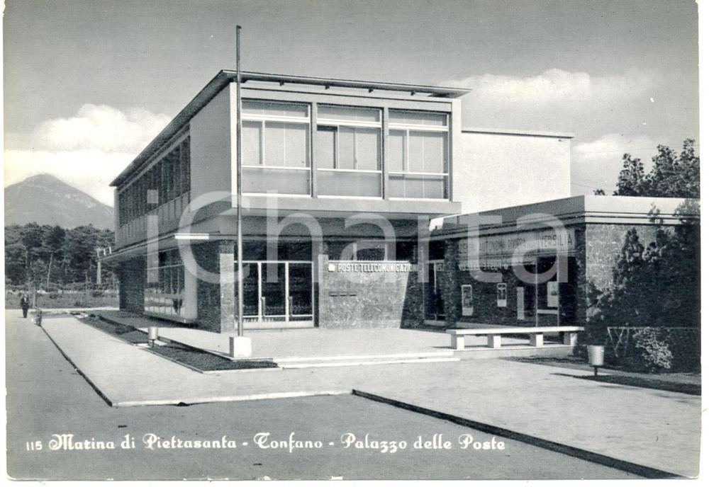 Cartolina originale da collezione 1960 ca MARINA DI PIETRASANTA (LU) Palazzo Poste TONFANO *Cartolina FG NV 1