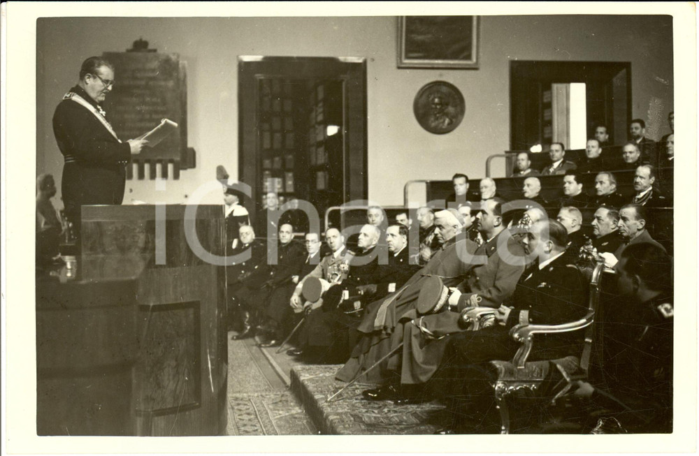Fotografia d epoca originale 1940 NAPOLI Senatore Giunio SALVI inaugura nuovi locali SocietÃ  Reale Fotografia 1
