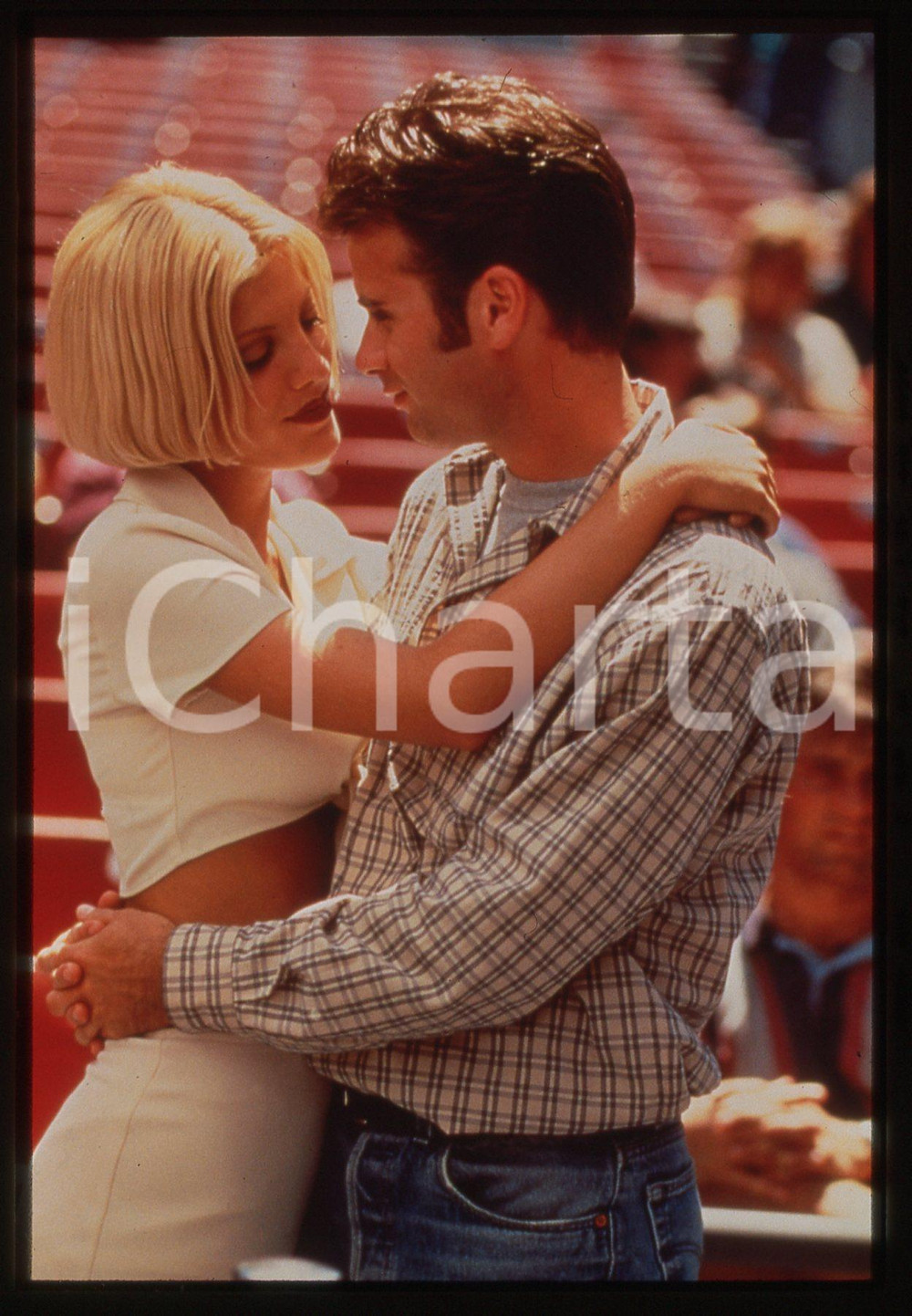 35mm vintage slide*1990 ca BEVERLY HILLS 90210 Tori SPELLING Jamie WALTERS
