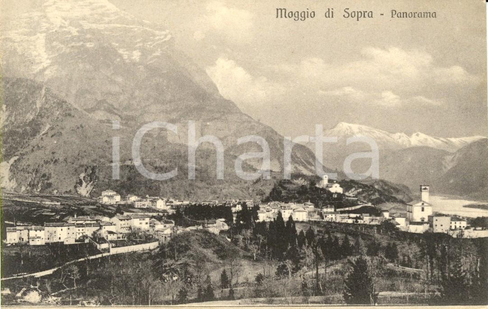Cartolina originale da collezione 1909 MOGGIO UDINESE UD Veduta della frazione MOGGIO DI SOPRA Cartolina VG 1