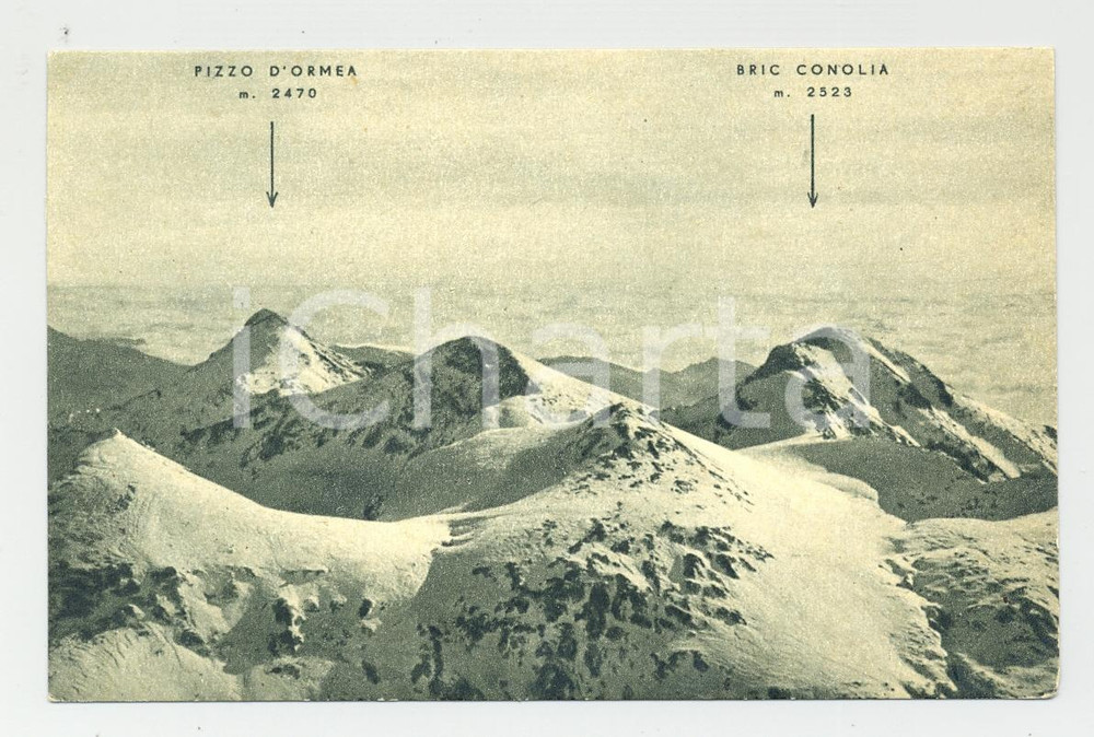 Cartolina originale da collezione 1920 ca CUNEO Panorama con Pizzo ORMEA e BRIC CONOLIA *Cartolina postale FP NV 1