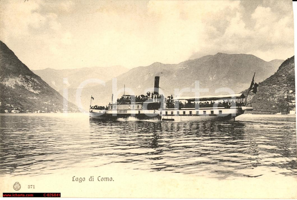 Cartolina originale da collezione 1910 LARIANO piroscafo a vapore, S.L.N.V., nave nv 1