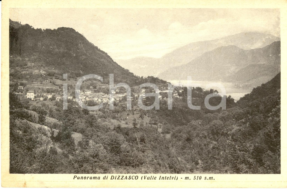Cartolina originale da collezione 1920 ca DIZZASCO (CO) Panorama del paese in VALLE INTELVI *Cartolina FP VG 1