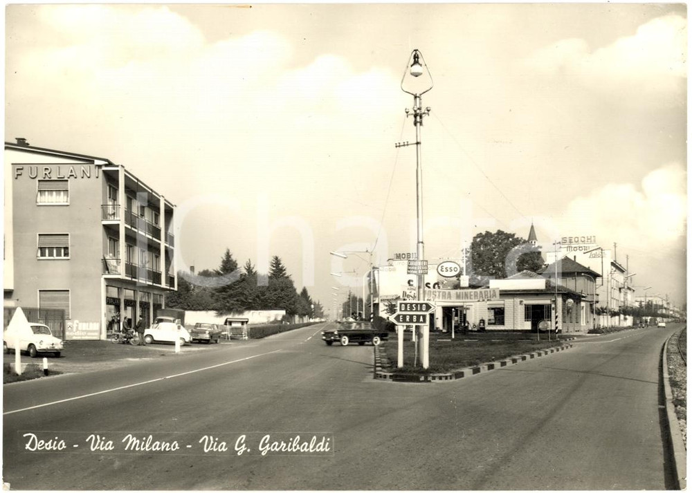 Cartolina originale da collezione 1969 DESIO (MI) Angolo tra via MILANO e via GARIBALDI 1